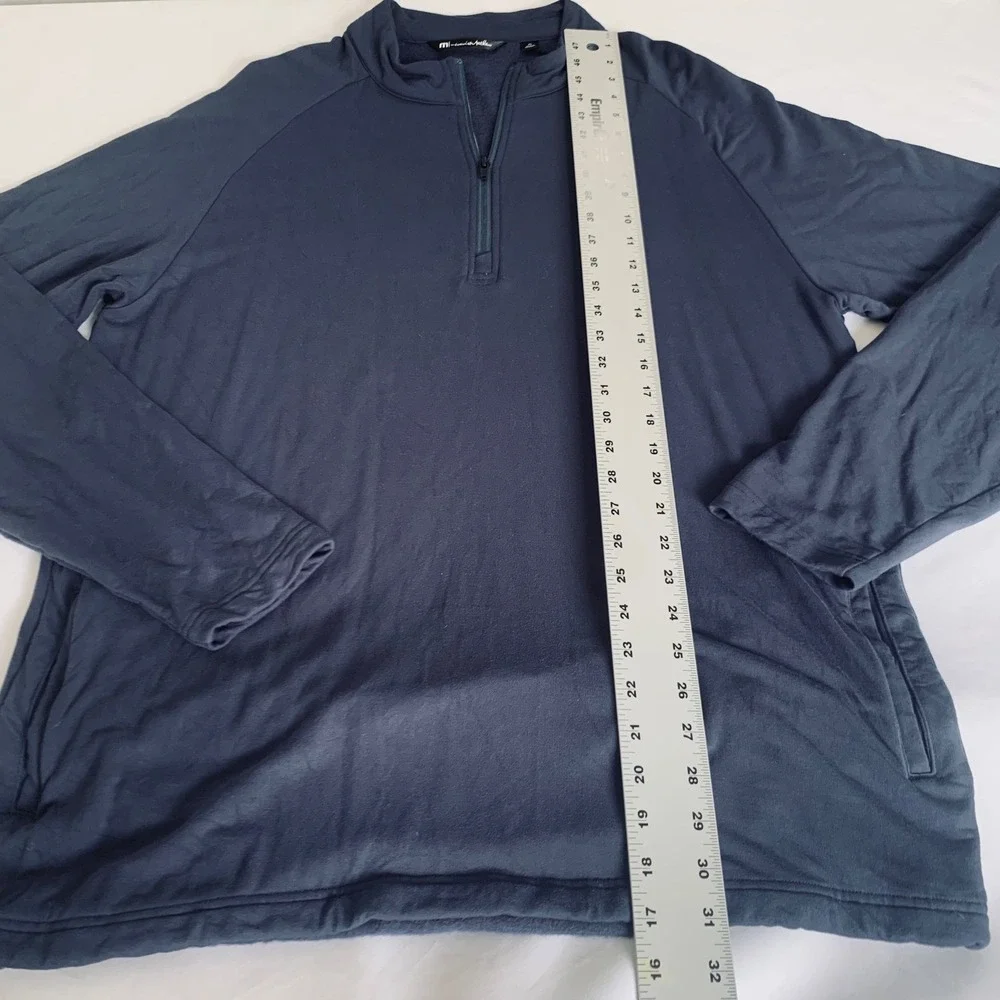 Travis Mathew Cloud Quarter Zip 2.0 Men XL Navy Blue Fleece Pullover Golf Sporty